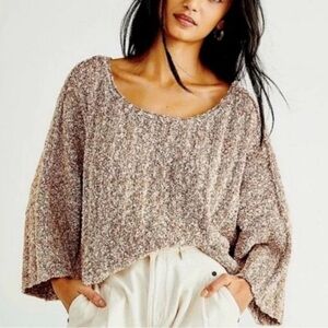 FREE PEOPLE Good Day Sweater Cropped Oversized Chunky Knit Size S